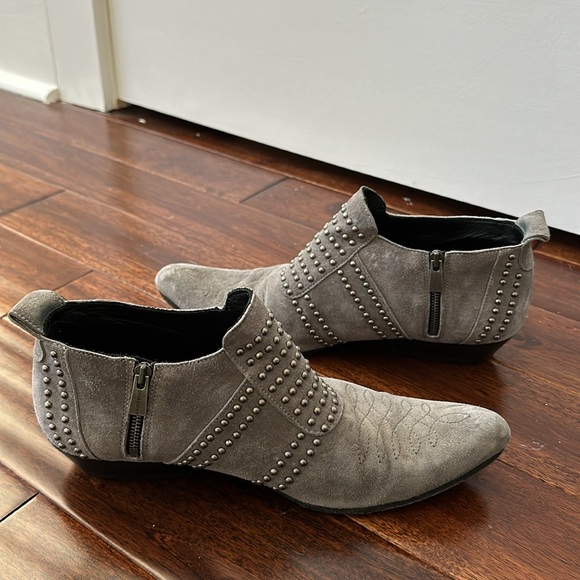 Anine Bing Low Ankle Charlie Suede Boots Grey 38 - Picture 6 of 8